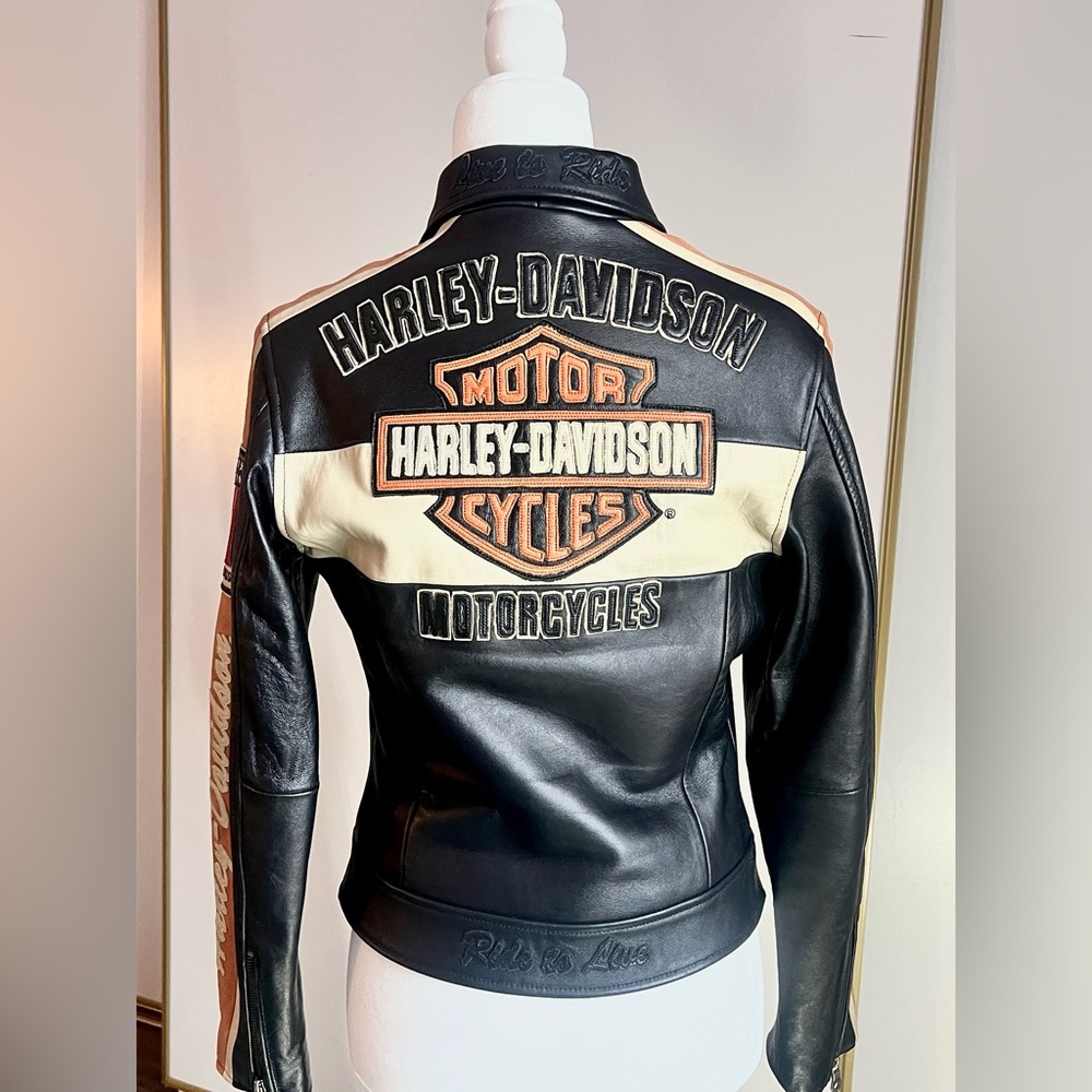 Harley Davidson Calfskin Antiqued Jacket Sz XS